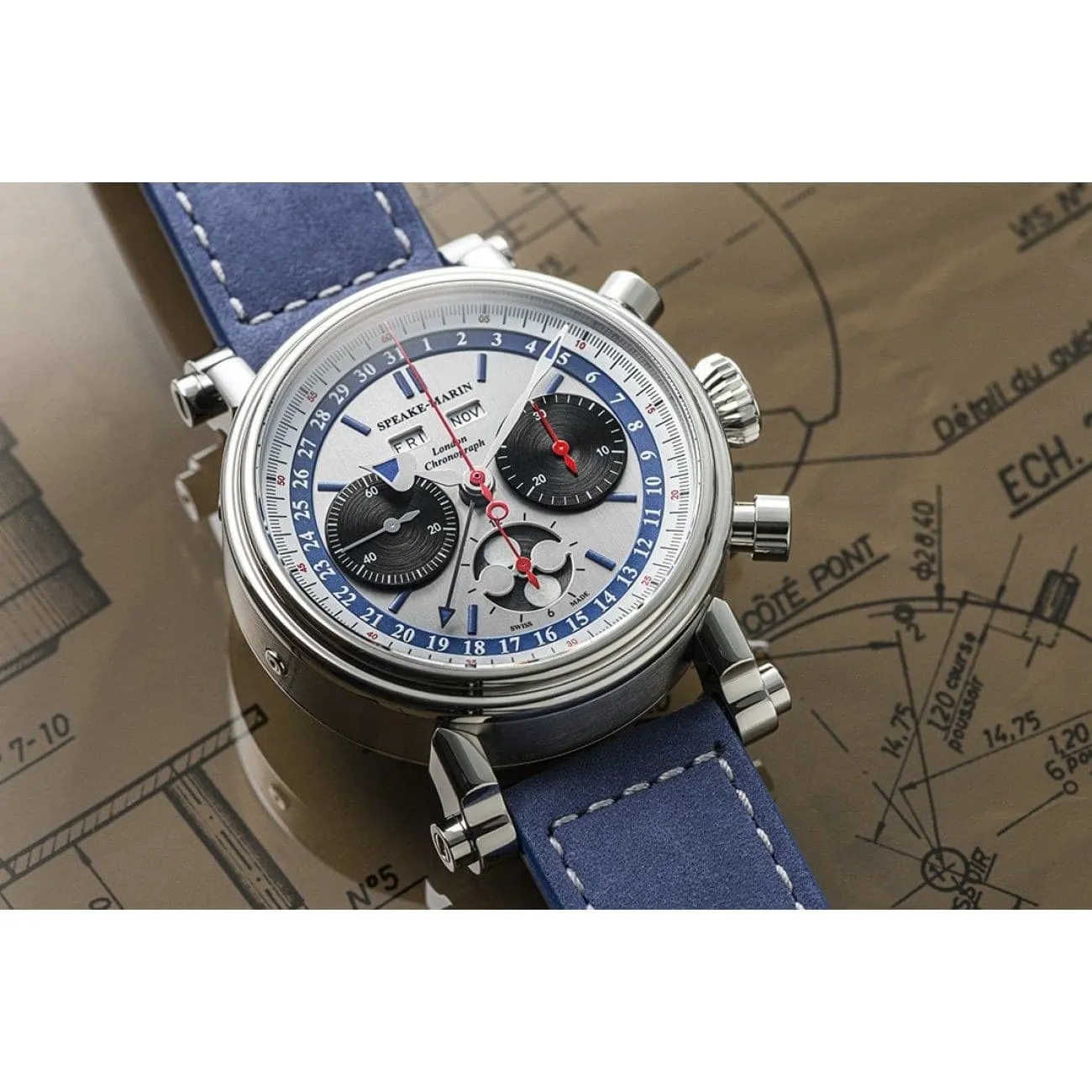 LONDON CHRONOGRAPH TRIPLE DATE - BLUE DIAL