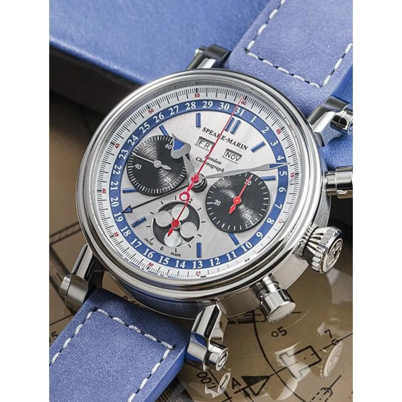 LONDON CHRONOGRAPH TRIPLE DATE - BLUE DIAL