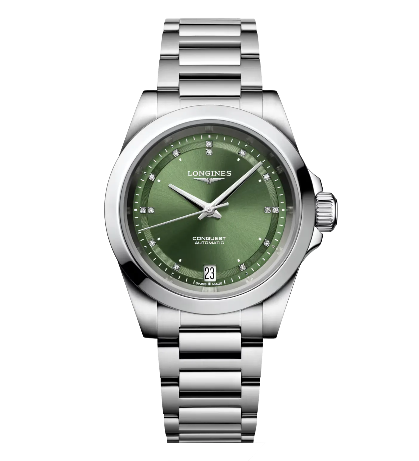 Longines Conquest 34mm Watch with Sunray Green Dial