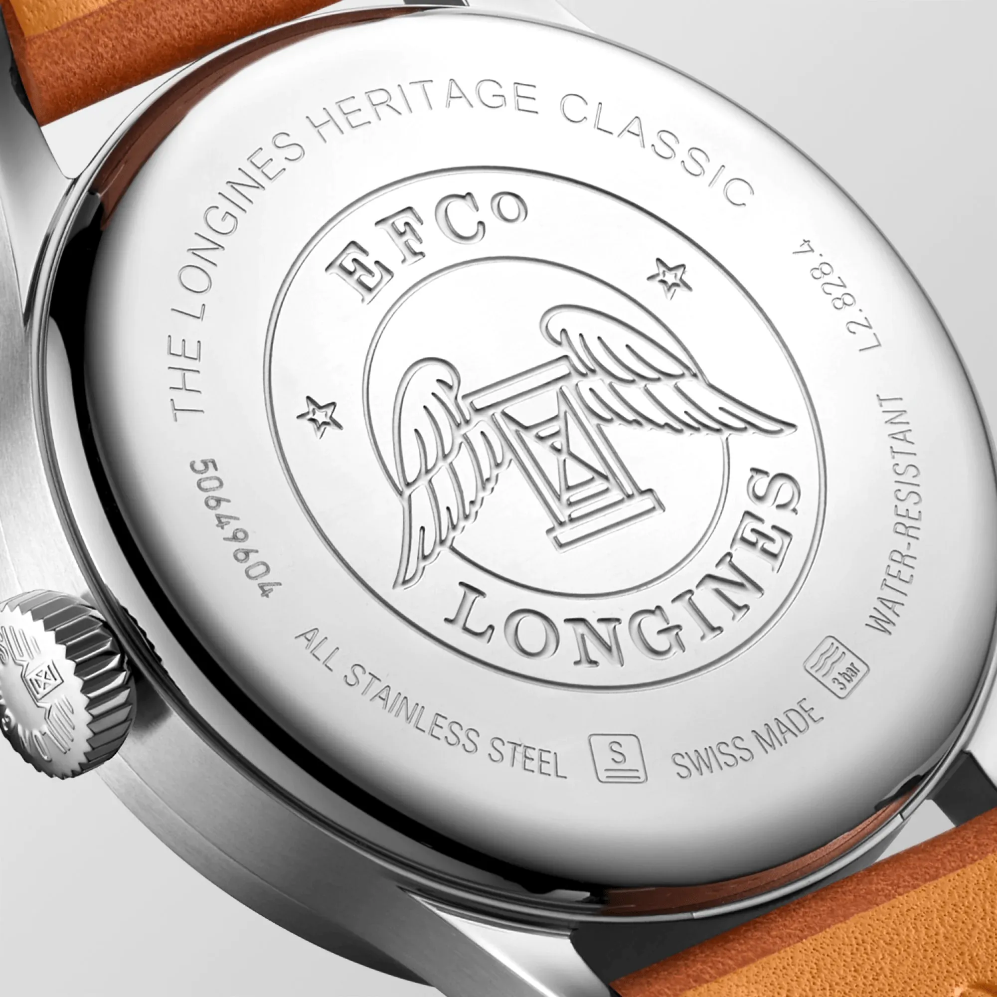 Longines Heritage Classic Sector Dial Brown Strap Men's Watch L28284532