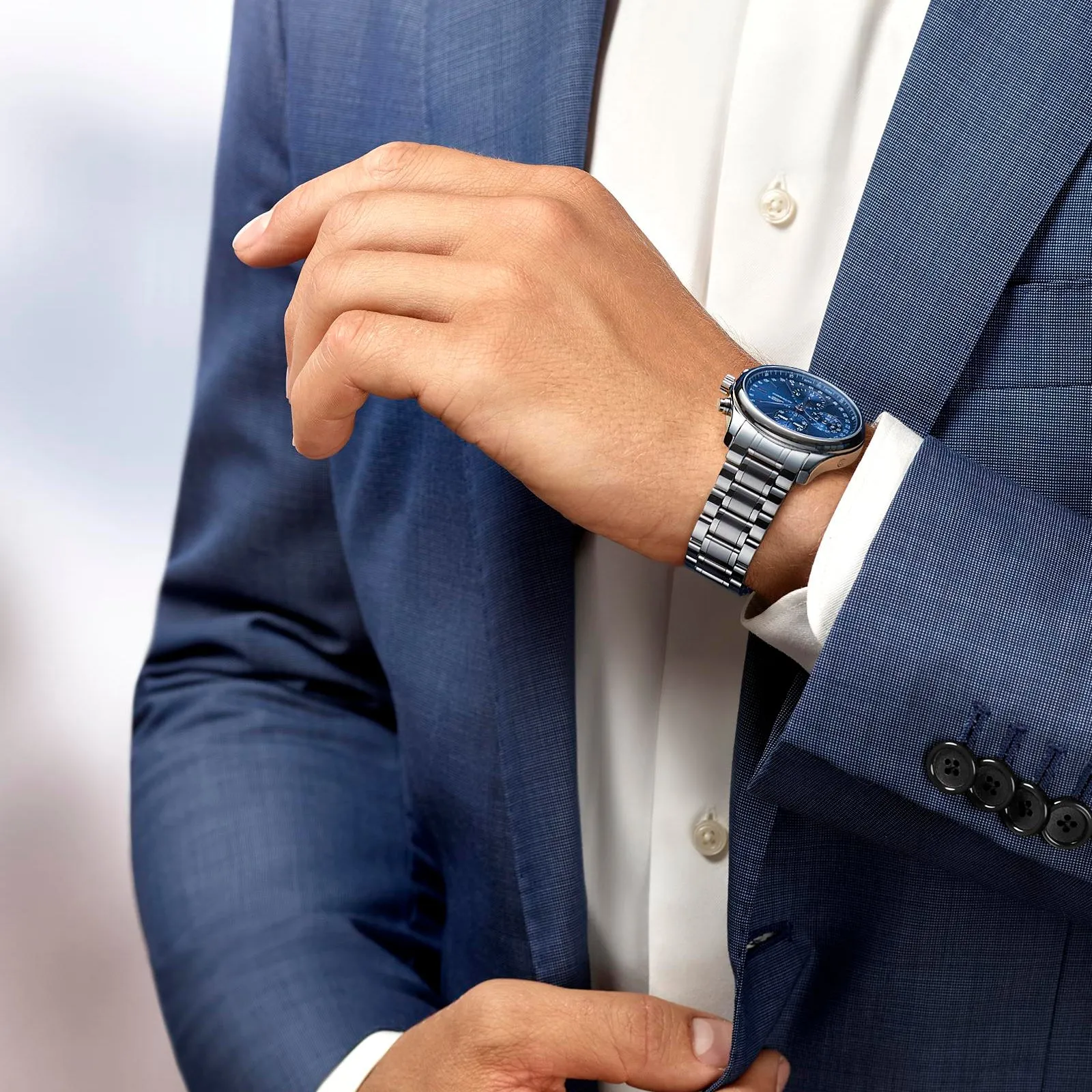 Longines Master Collection 42mm Blue Chronograph Dial Gent's Watch