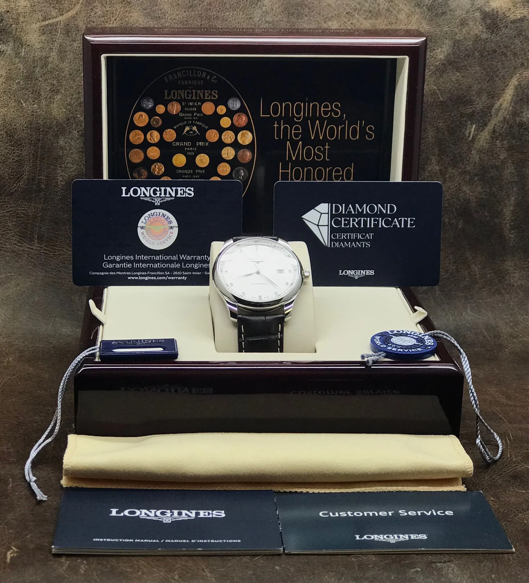 Longines Master Collection L2.893.4.77.3 Silver Diamond Dial Automatic Men's Watch