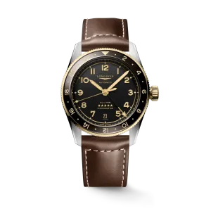 Longines Spirit Zulu Time 39mm Anthracite Dial 18K Leather Men's Watch L38025532