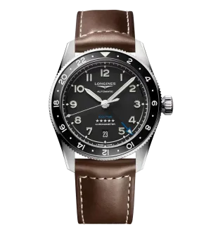 Longines Spirit Zulu Time 39mm Watch with Leather Strap