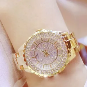 Luxury Sapphire Wrist Watche Clock 18K Quartz Women Jewelry