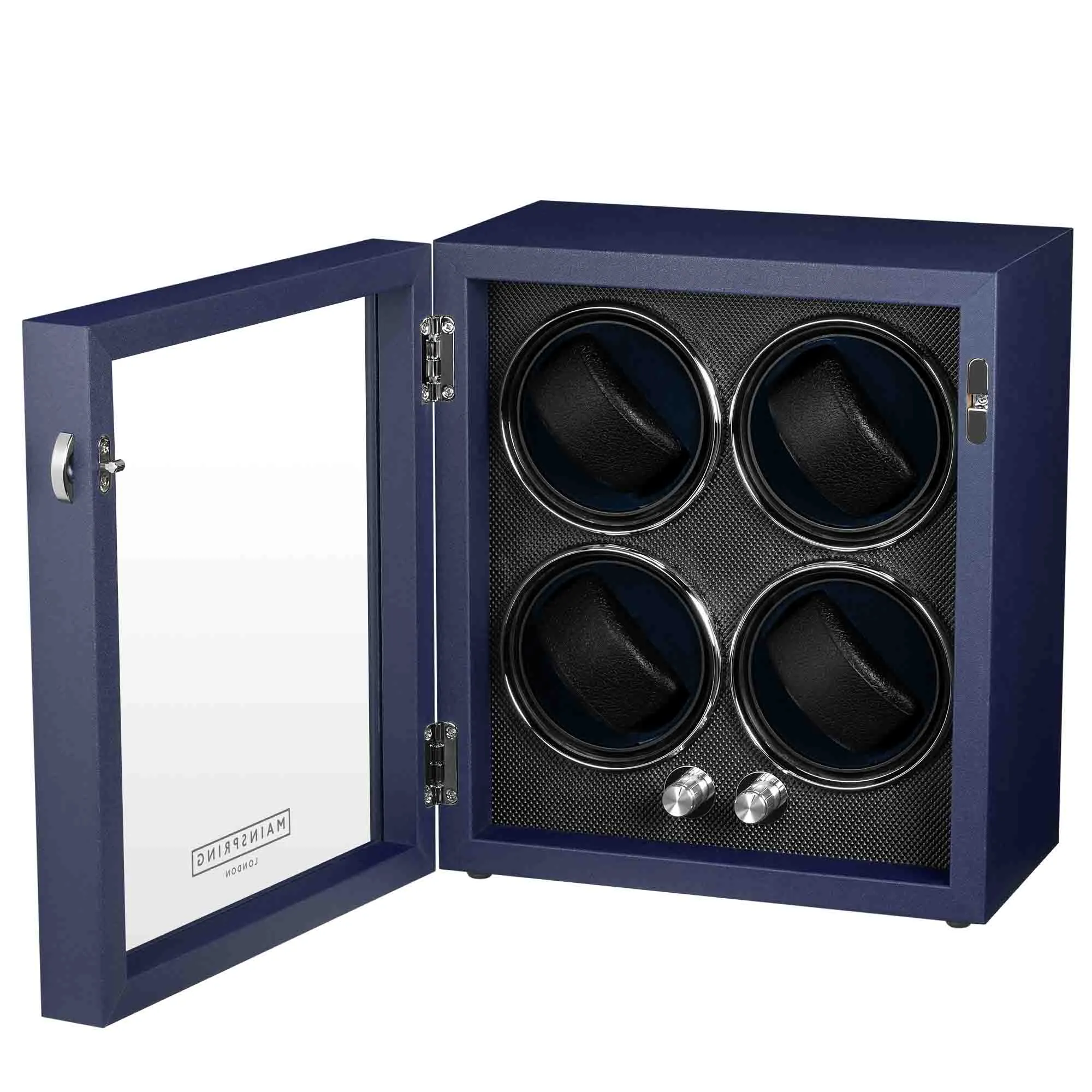 Mainspring Oxford Guardian 4-Slot Watch Winder Royal Blue