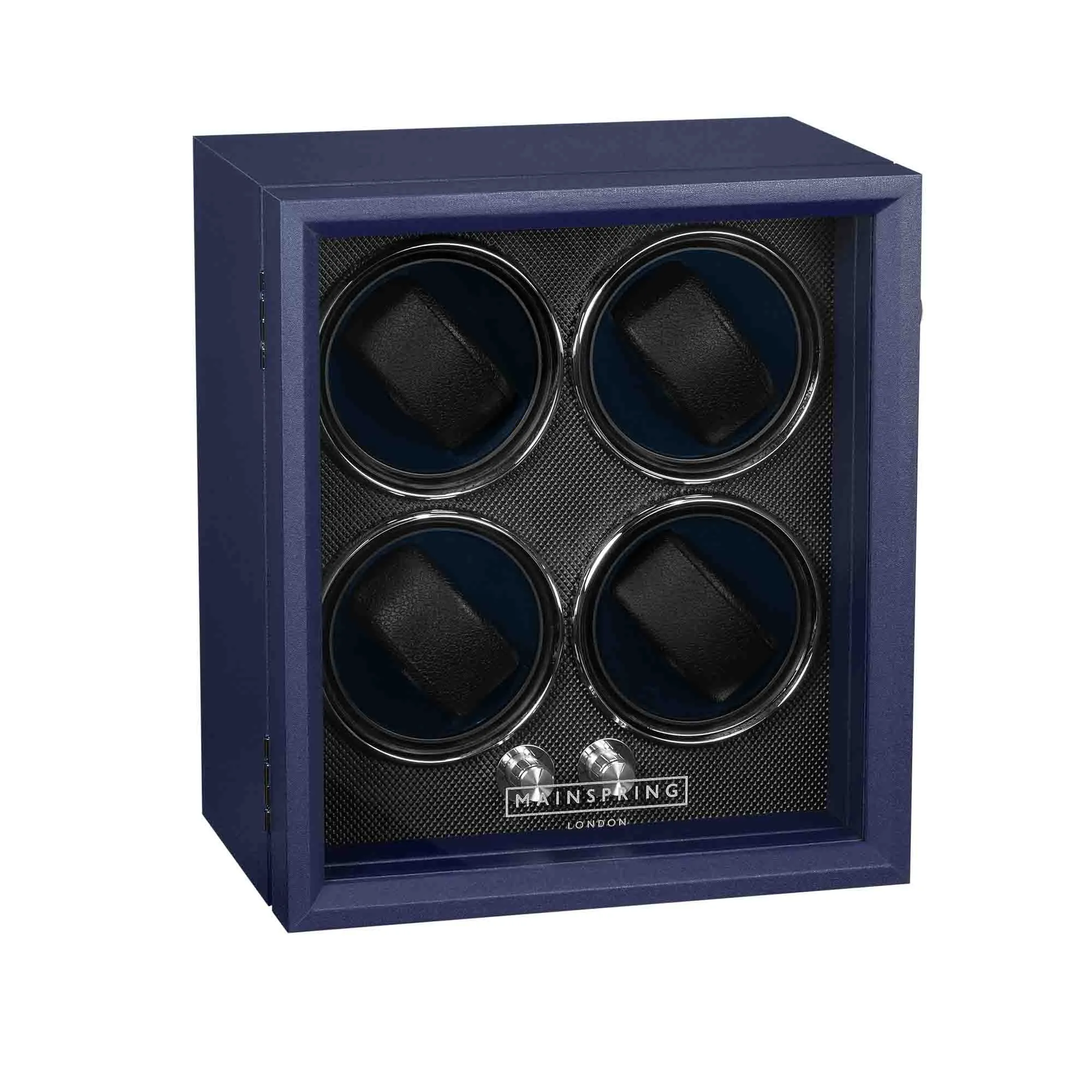 Mainspring Oxford Guardian 4-Slot Watch Winder Royal Blue