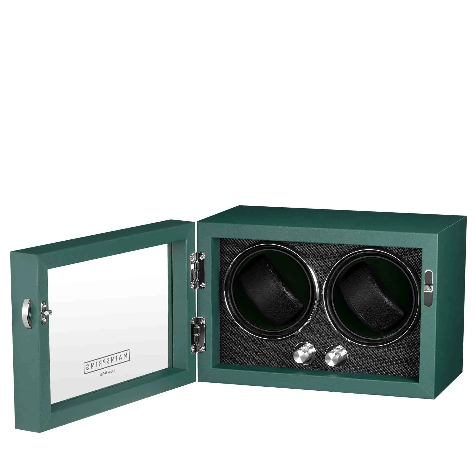 Mainspring Oxford Guardian Dual Slot Watch Winder Emerald Green