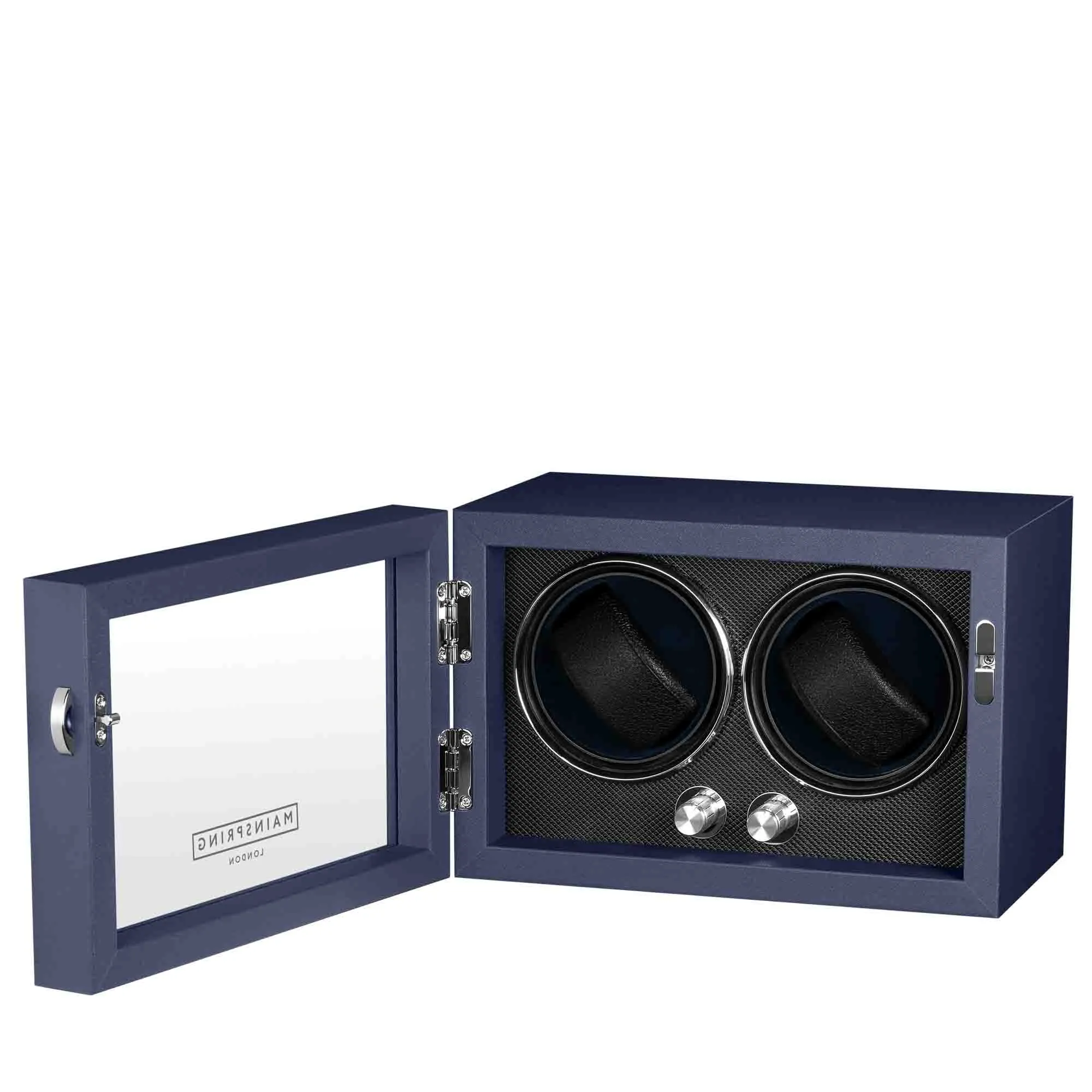 Mainspring Oxford Guardian Dual Slot Watch Winder Royal Blue