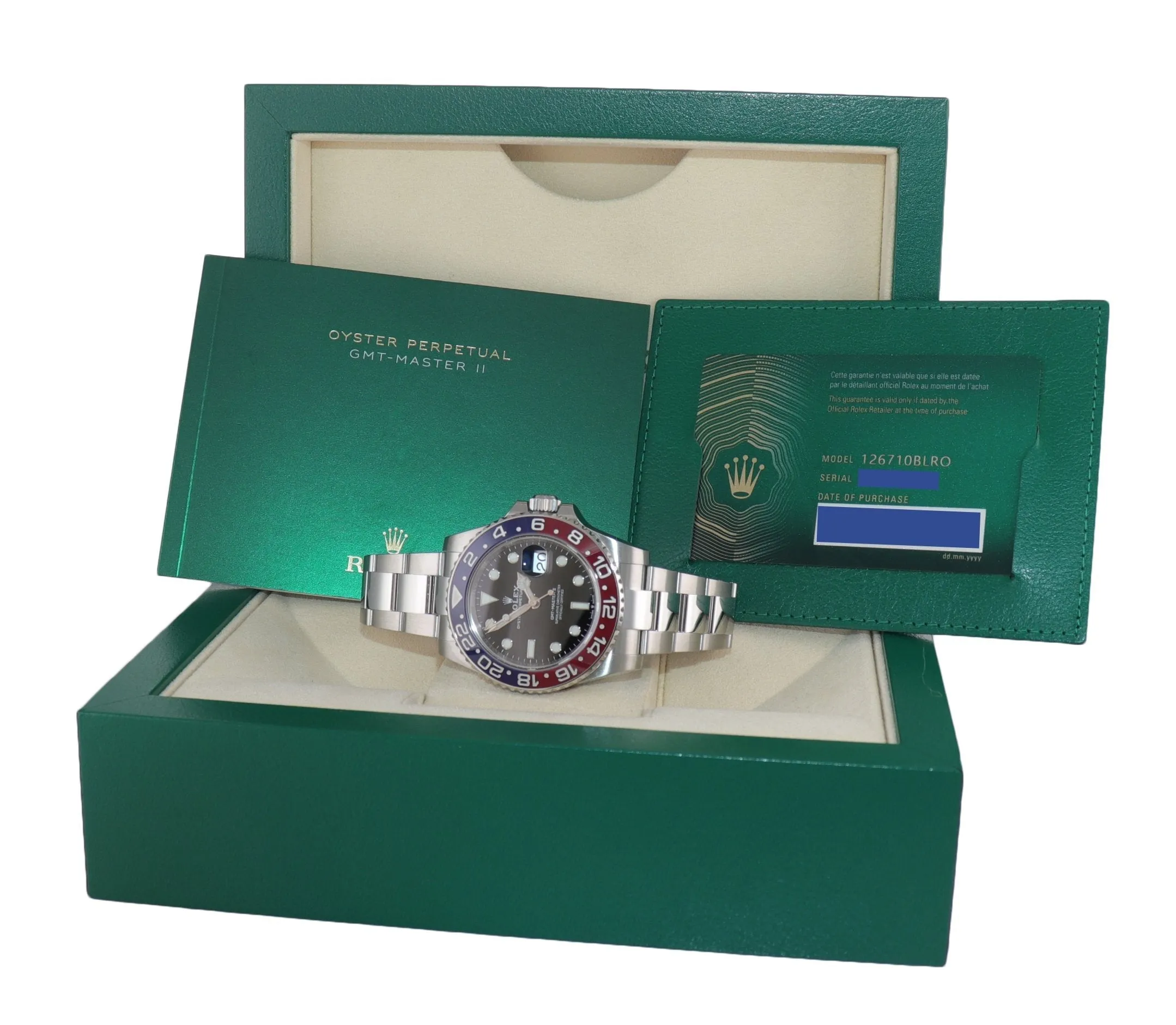 March 2022 NEW PAPERS Rolex 126710 GMT Master PEPSI Blue Ceramic Oyster Watch