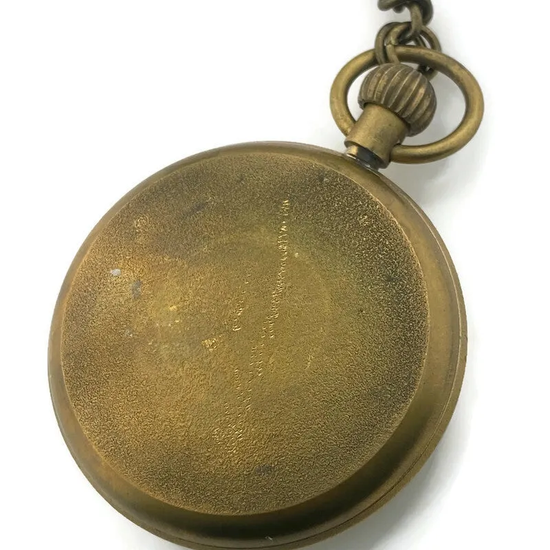 Mechanical brass Pocket Watch with Multicolor Dial