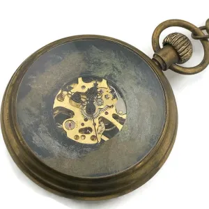Mechanical brass Pocket Watch with Multicolor Dial
