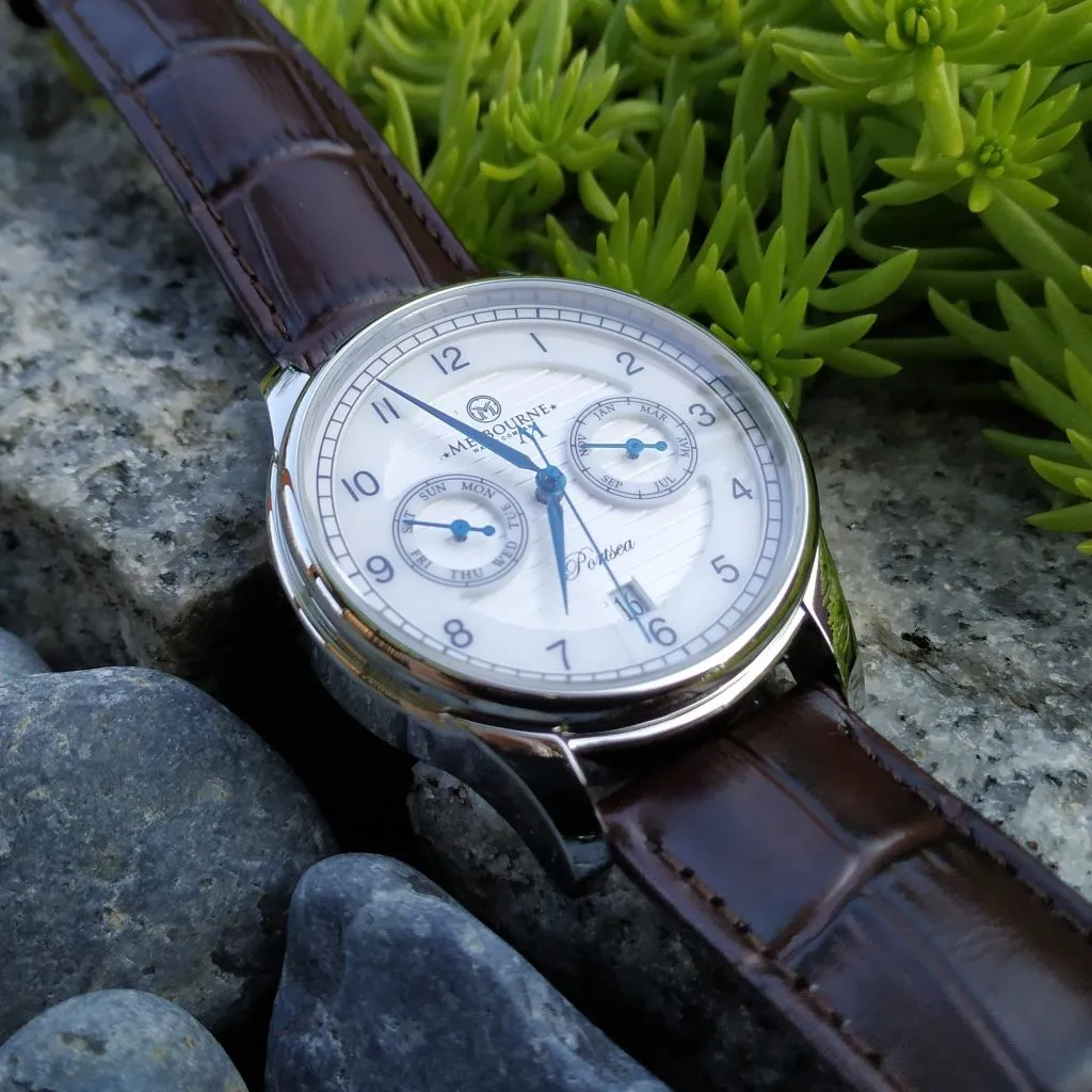 Melbourne Portsea Calendar Classic —&nbsp;Silver (Triple&nbsp;Calendar)