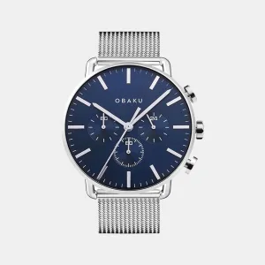 Men Blue Stainless Steel Chronograph Watch V232GCCLMC