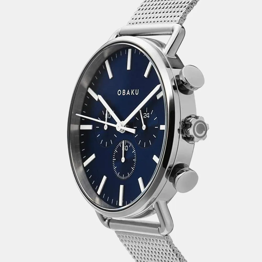 Men Blue Stainless Steel Chronograph Watch V232GCCLMC