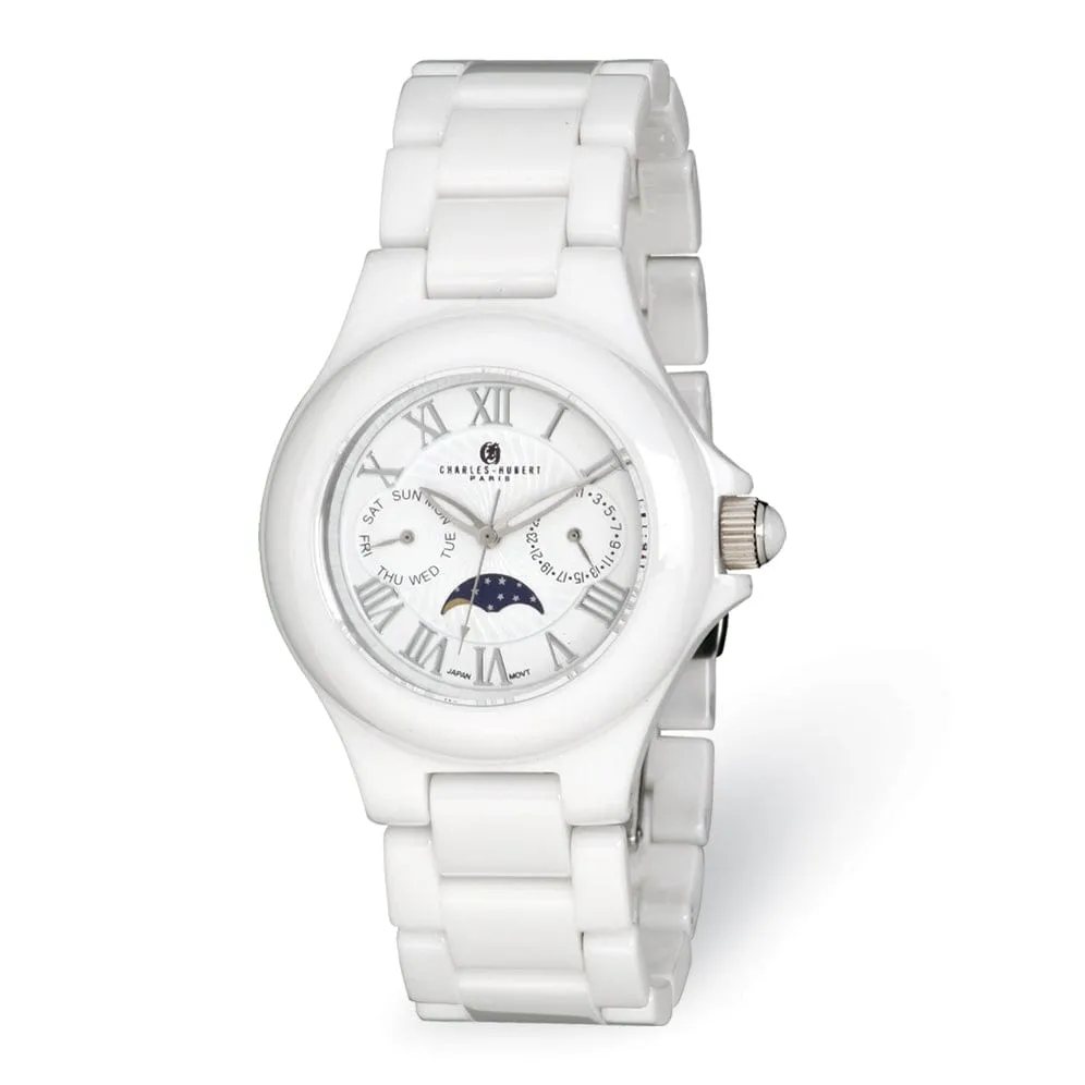 Men Charles Hubert White Ceramic Watch