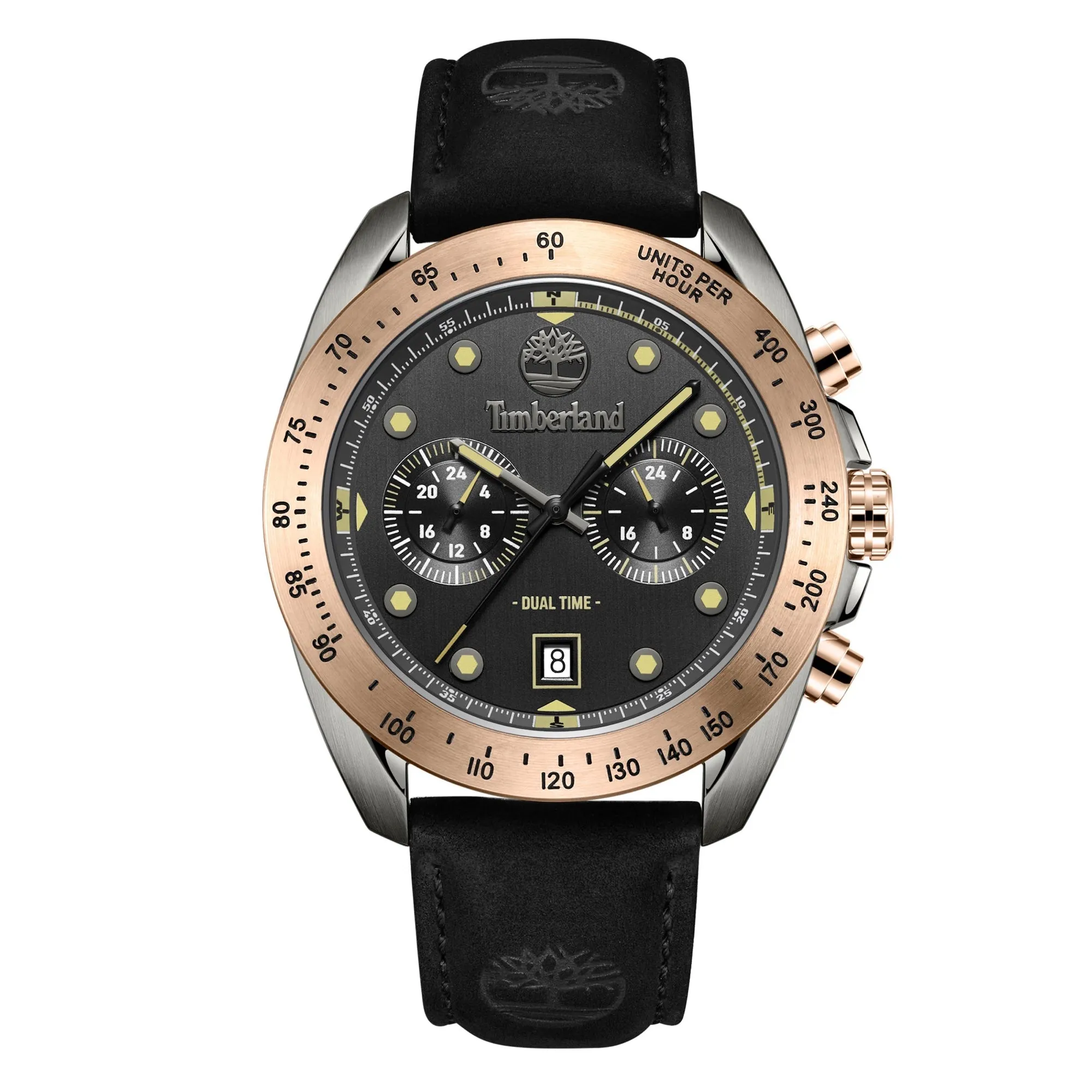 Men's Carrigan Dual Time Rosegold - Black Watch TDWGF2230502
