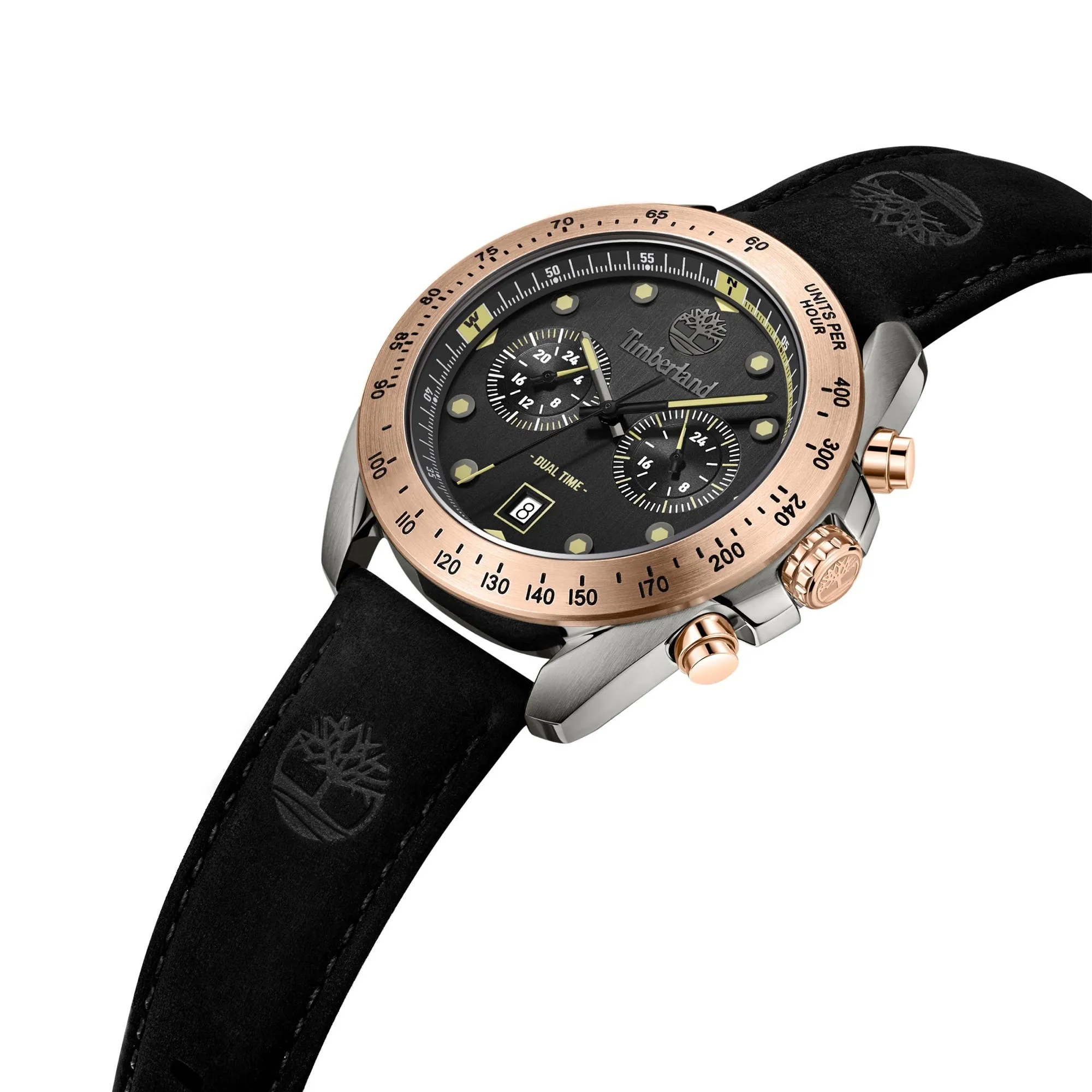 Men's Carrigan Dual Time Rosegold - Black Watch TDWGF2230502