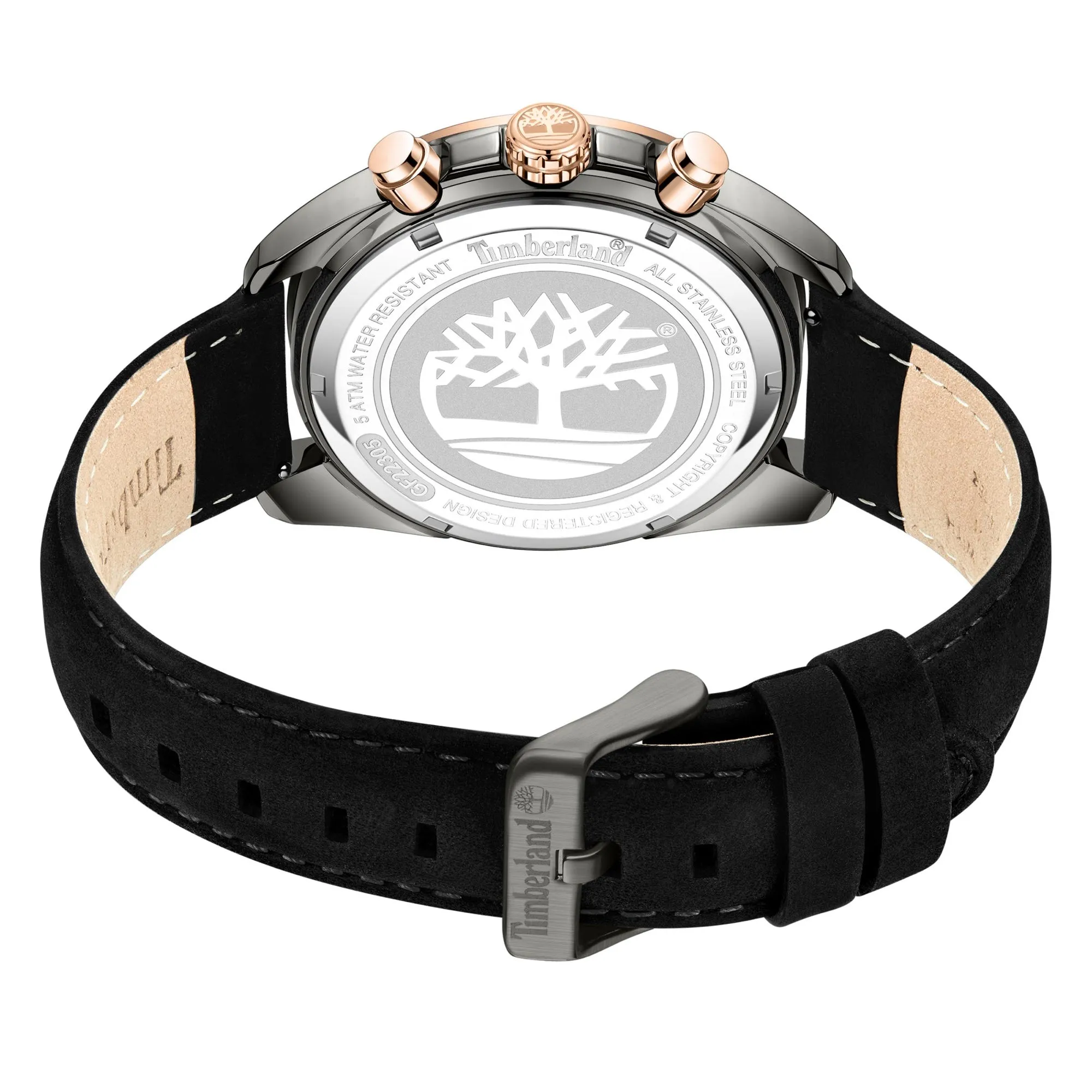Men's Carrigan Dual Time Rosegold - Black Watch TDWGF2230502