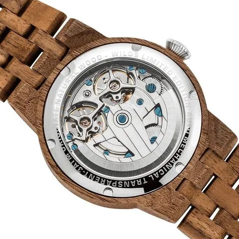Men's Dual Wheel Automatic Walnut Wood Watch - For High End Watch Collectors