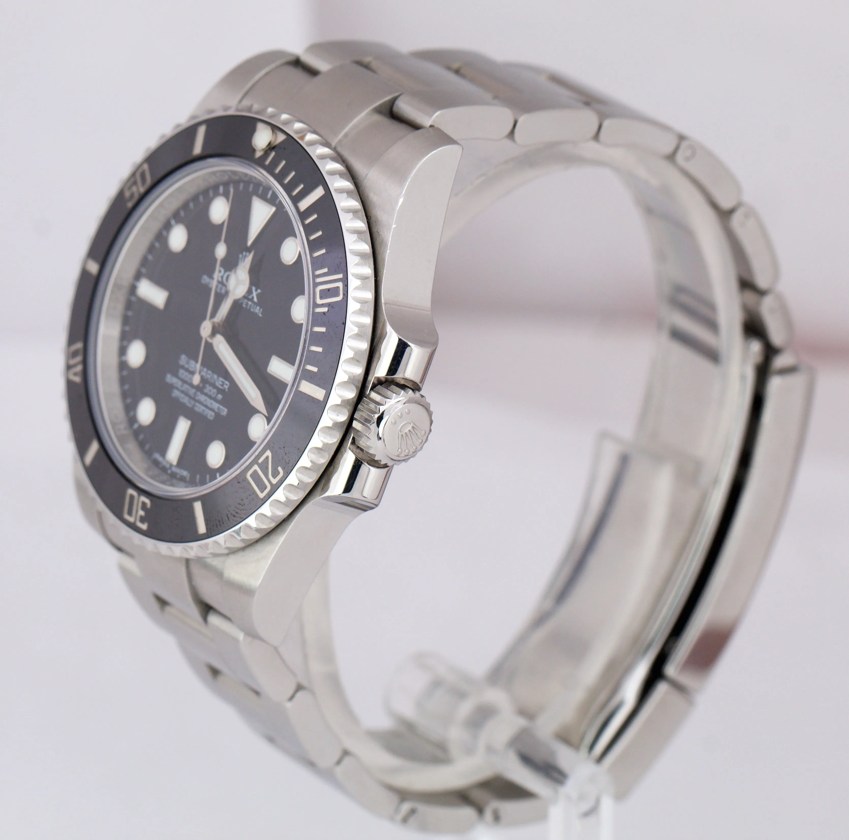 Men's Rolex Submariner No-Date Stainless Steel 40mm Black Oyster Watch 114060