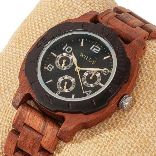 Men's Wood Watch Multi-Function Custom Kosso