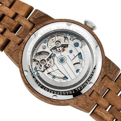 Men's Wood Watch Walnut Dual Wheel Automatic