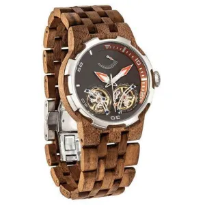 Men's Wood Watch Walnut Dual Wheel Automatic