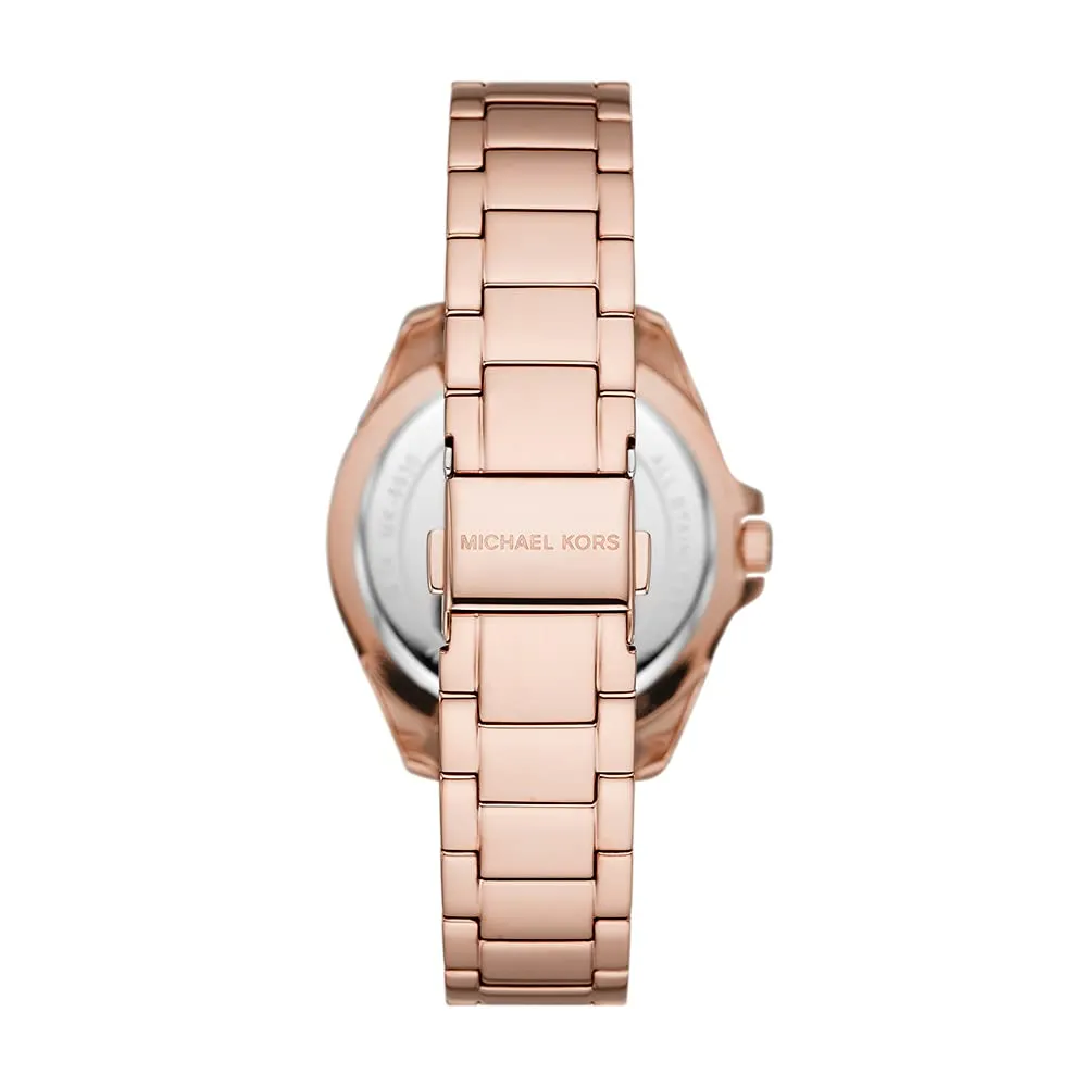 Michael Kors Women's Kacie Quartz Watch with Stainless Steel Strap, Rose Gold, 18 (Model: MK6930)
