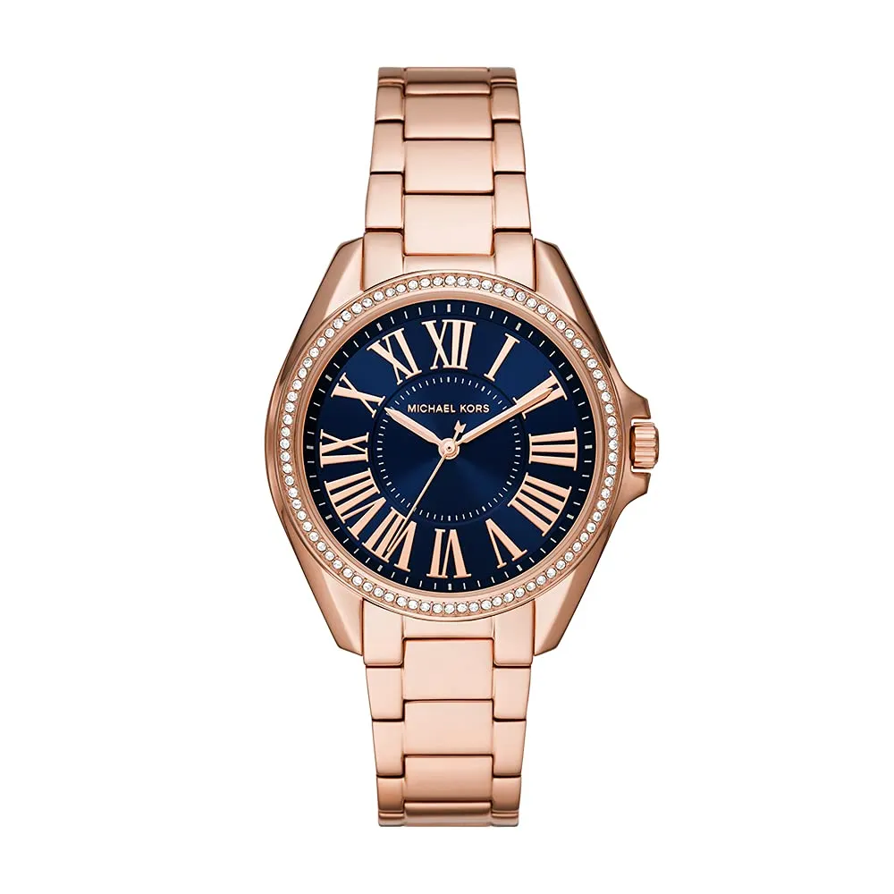 Michael Kors Women's Kacie Quartz Watch with Stainless Steel Strap, Rose Gold, 18 (Model: MK6930)