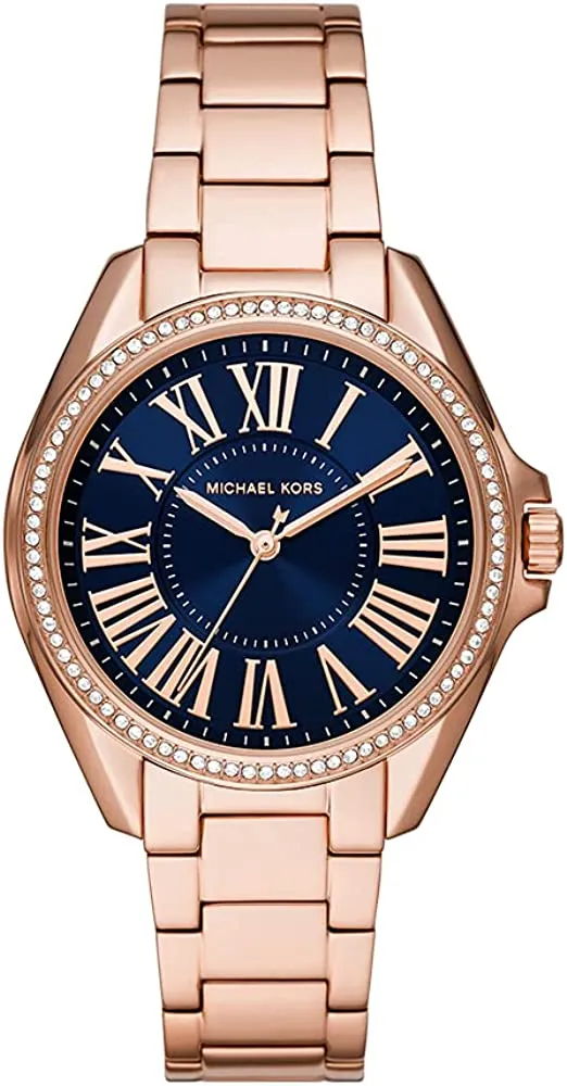 Michael Kors Women's Kacie Quartz Watch with Stainless Steel Strap, Rose Gold, 18 (Model: MK6930)