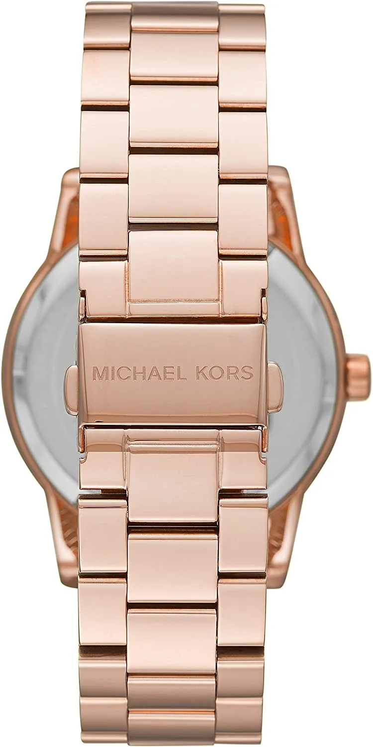 Michael Kors Women's Ritz Quartz Watch with Stainless Steel Strap, Pink, 20 (Model: MK6863)