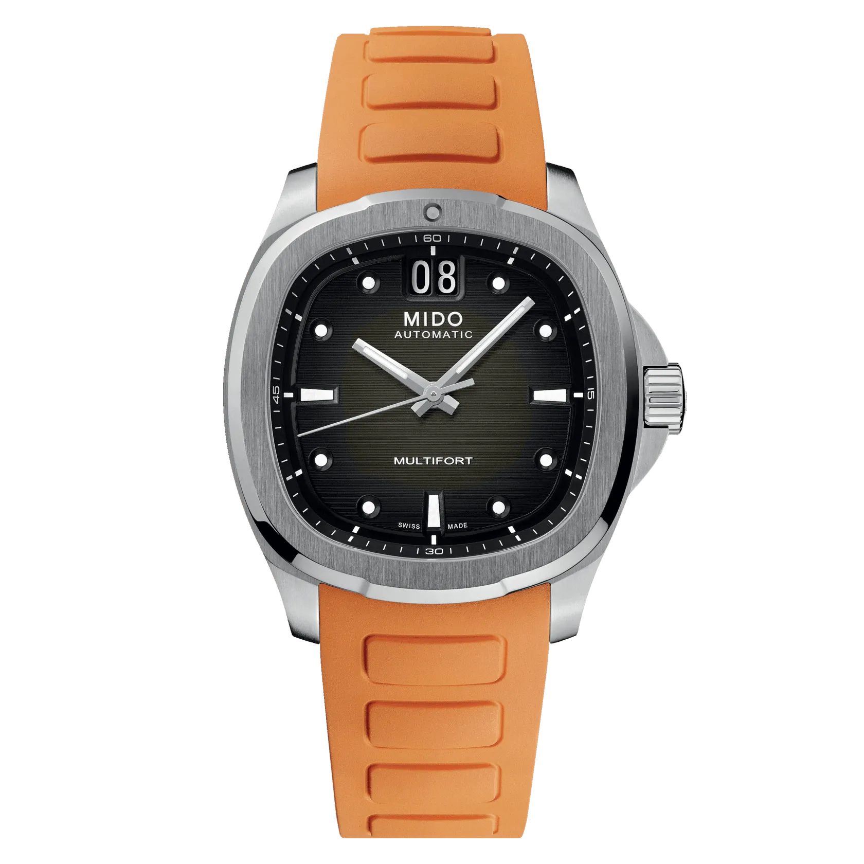 Mido Multifort TV Big Date Grey Dial Orange Strap Men's Watch M0495261708100