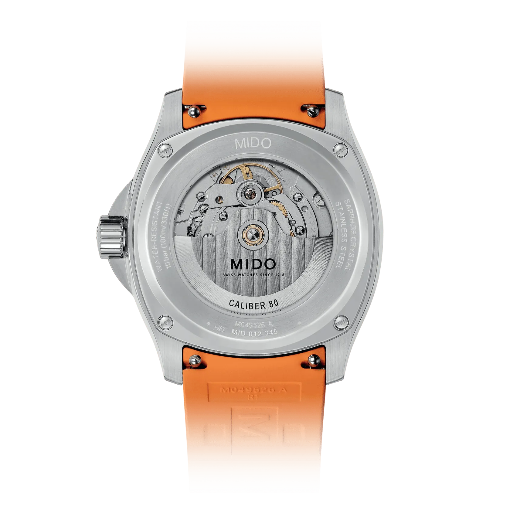 Mido Multifort TV Big Date Grey Dial Orange Strap Men's Watch M0495261708100