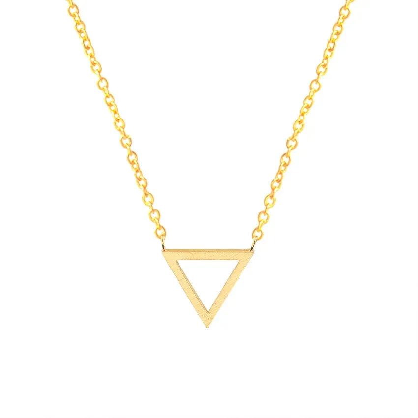 Minimalist Geometric Triangle Necklace Rose Gold