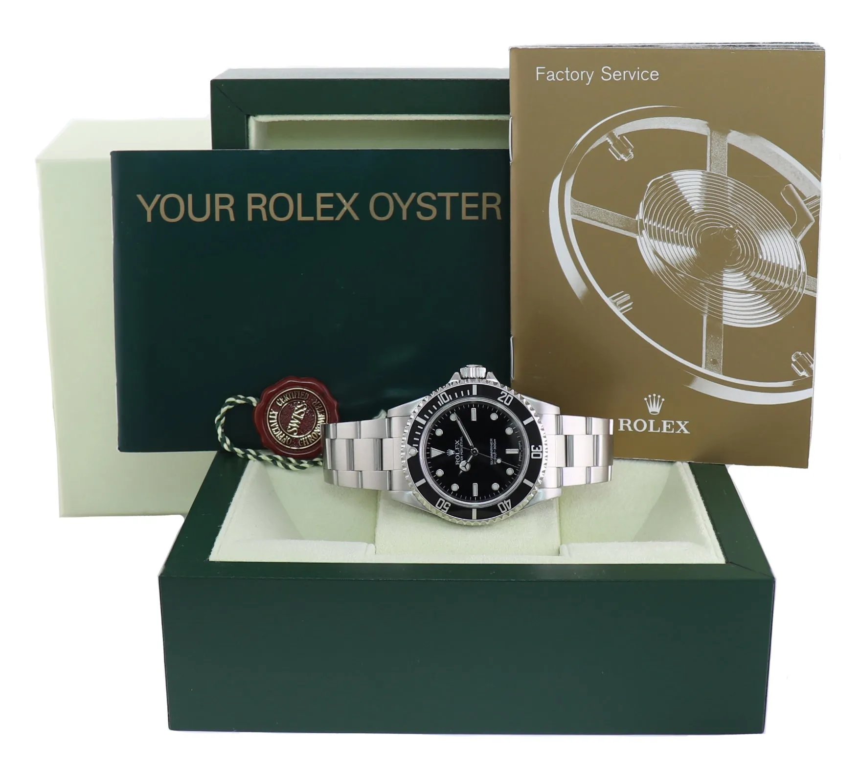 MINT 2004 Rolex Submariner No-Date 2 line dial 14060 Steel Black 40mm Watch Box