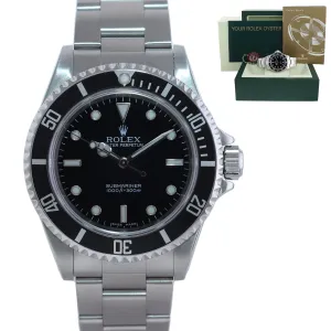 MINT 2004 Rolex Submariner No-Date 2 line dial 14060 Steel Black 40mm Watch Box