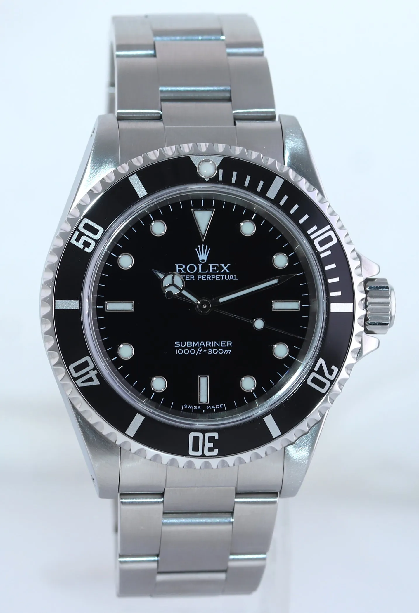 MINT 2004 Rolex Submariner No-Date 2 line dial 14060 Steel Black 40mm Watch Box
