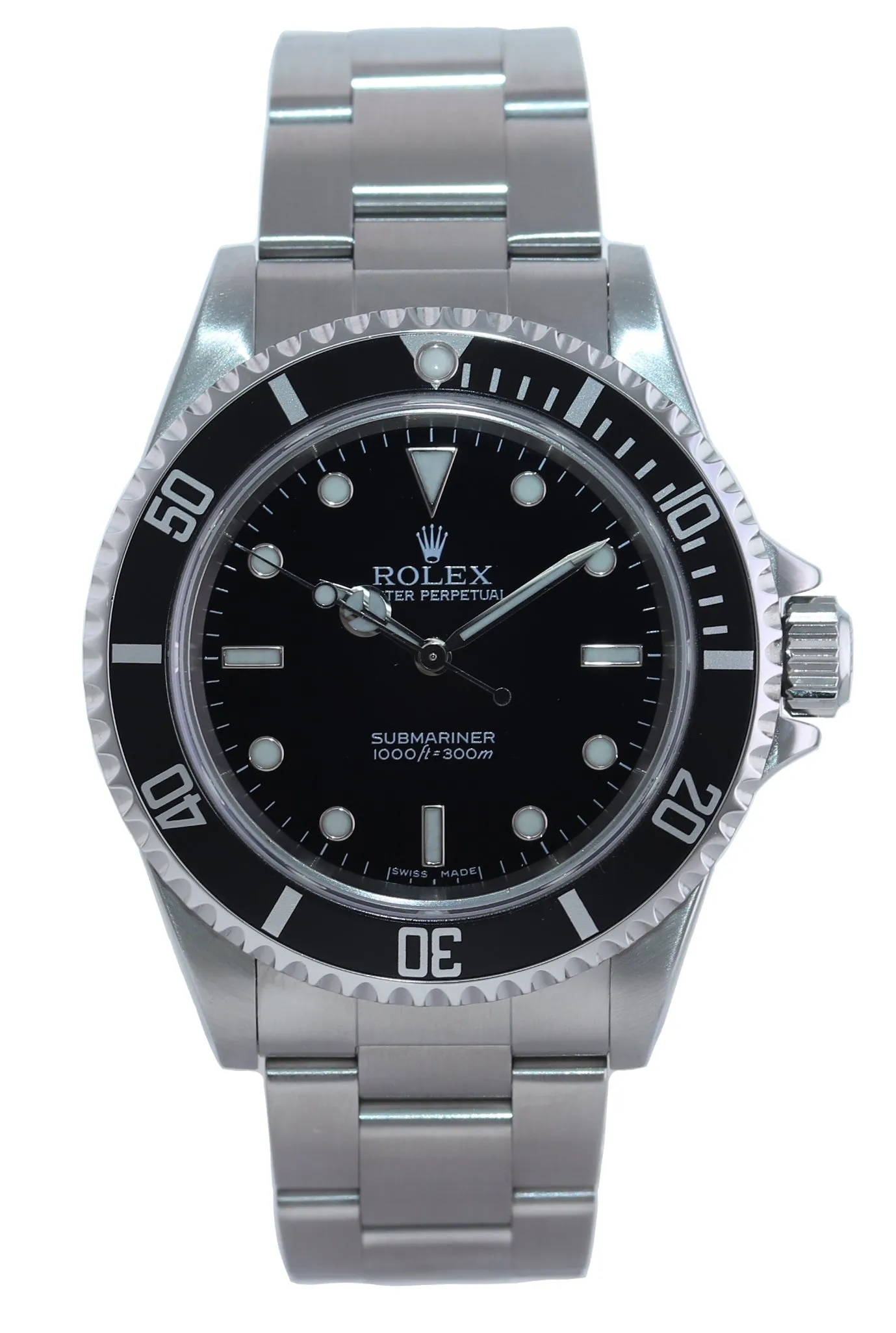 MINT 2004 Rolex Submariner No-Date 2 line dial 14060 Steel Black 40mm Watch Box
