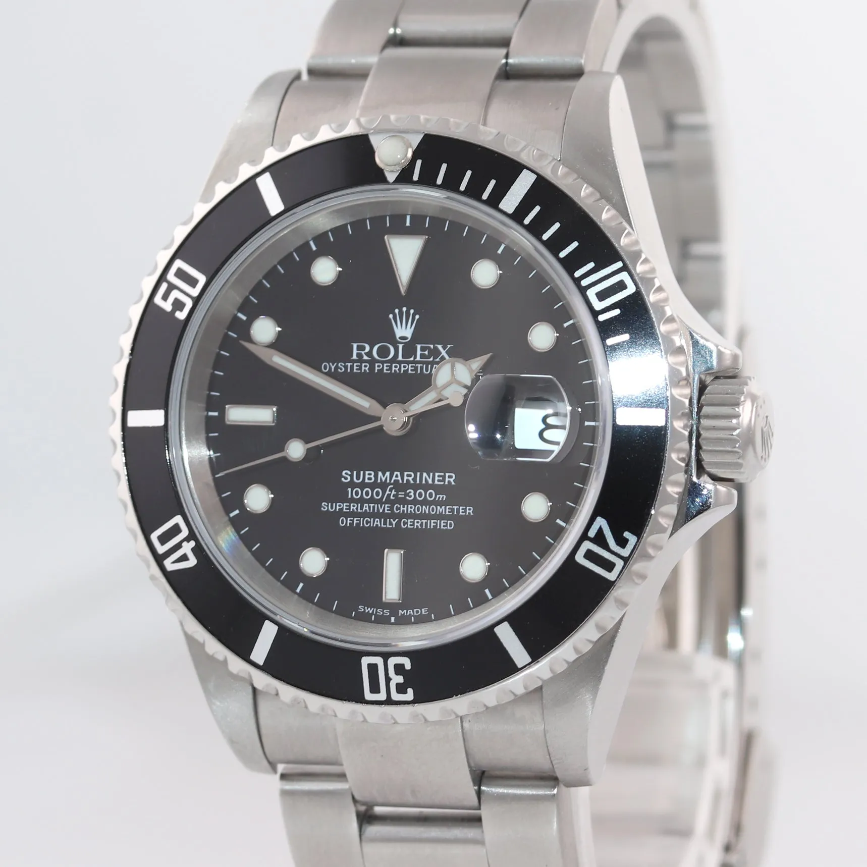 MINT 2005 Rolex Submariner Date 16610 Steel NO HOLES Pre-Ceramic Watch Box
