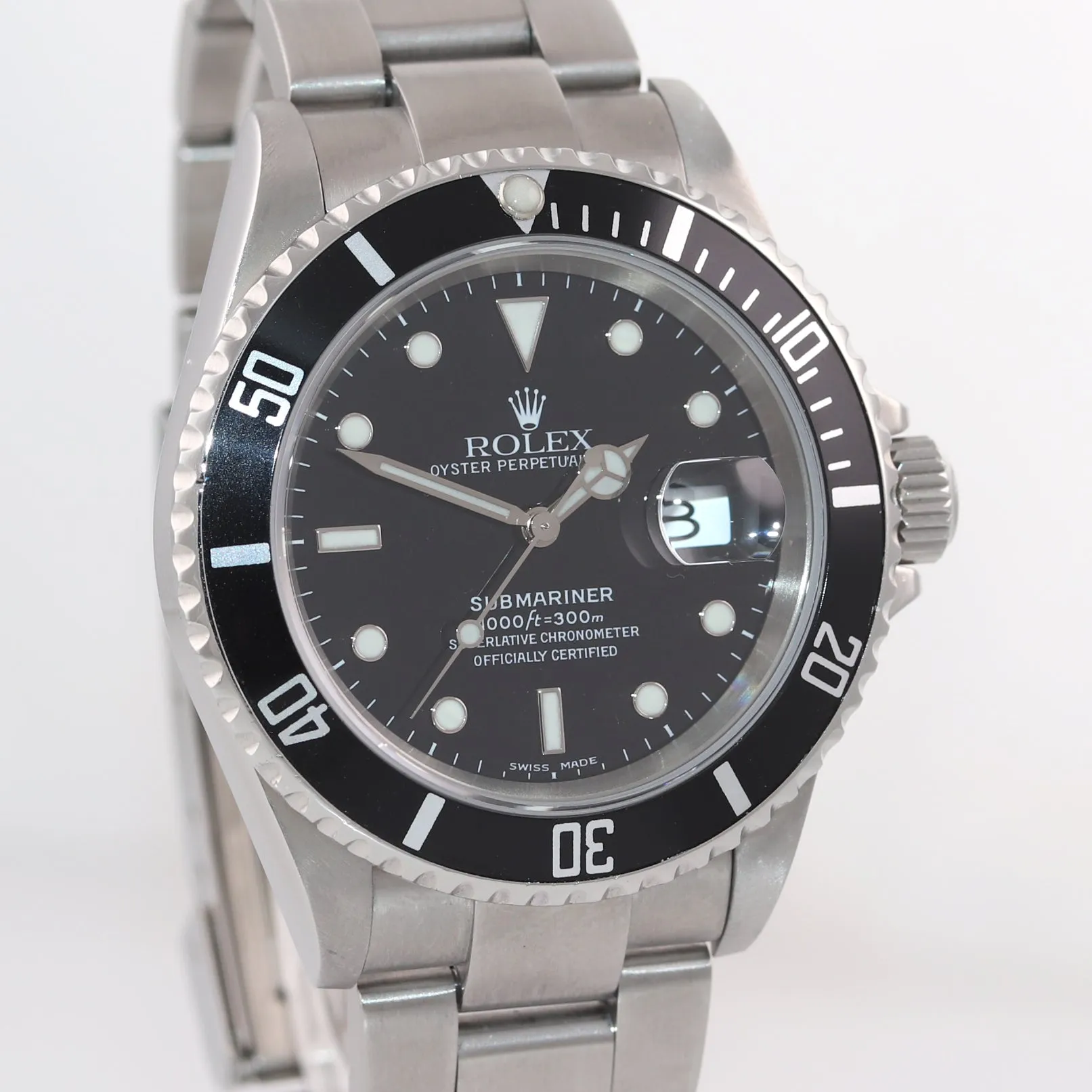 MINT 2005 Rolex Submariner Date 16610 Steel NO HOLES Pre-Ceramic Watch Box