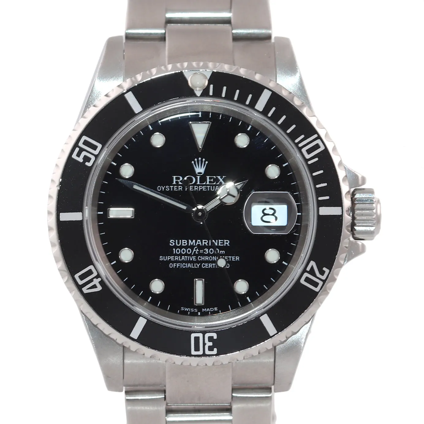 MINT 2005 Rolex Submariner Date 16610 Steel NO HOLES Pre-Ceramic Watch Box