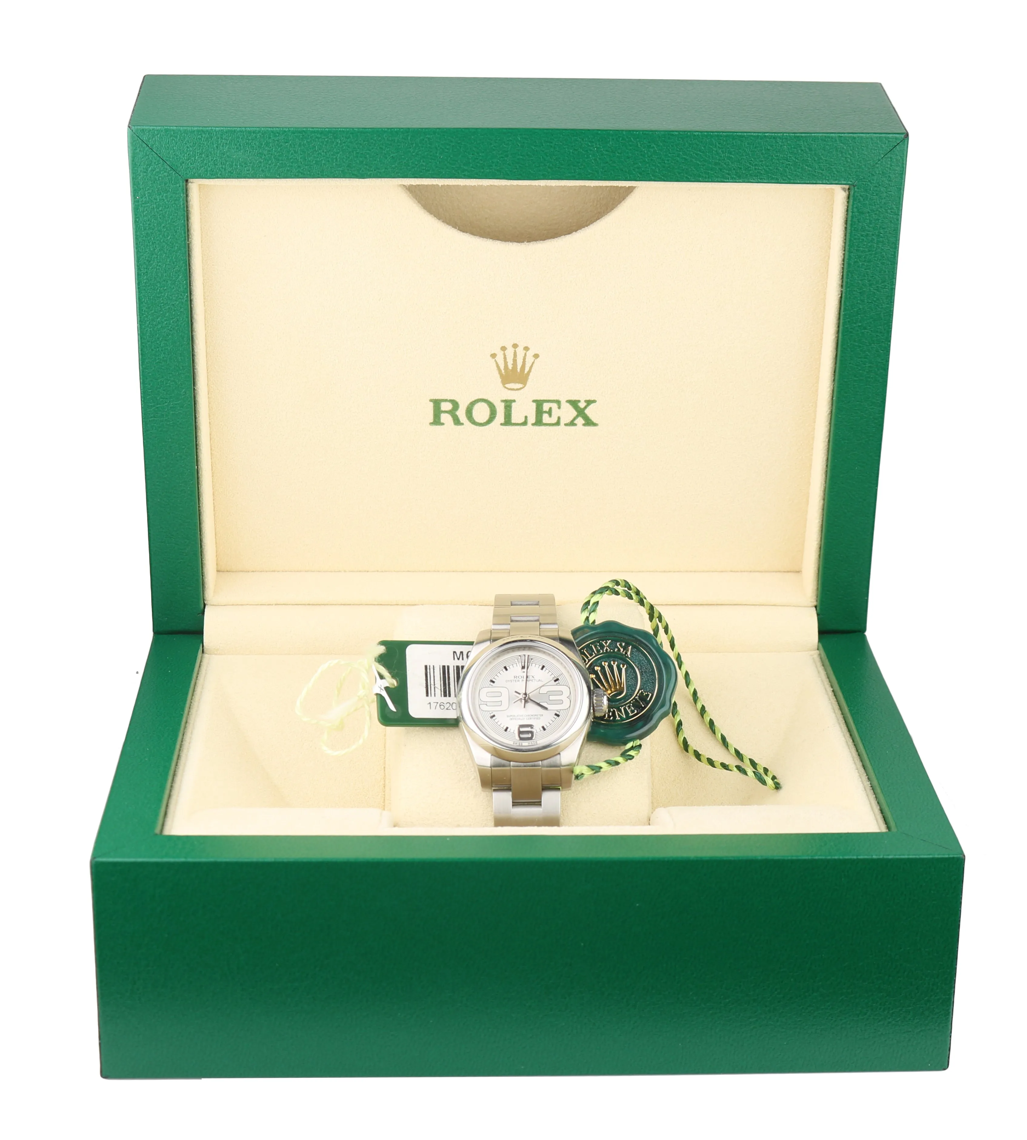MINT 2016 Ladies Rolex Oyster Perpetual 26 176200 26mm Silver 3 Arabic Watch