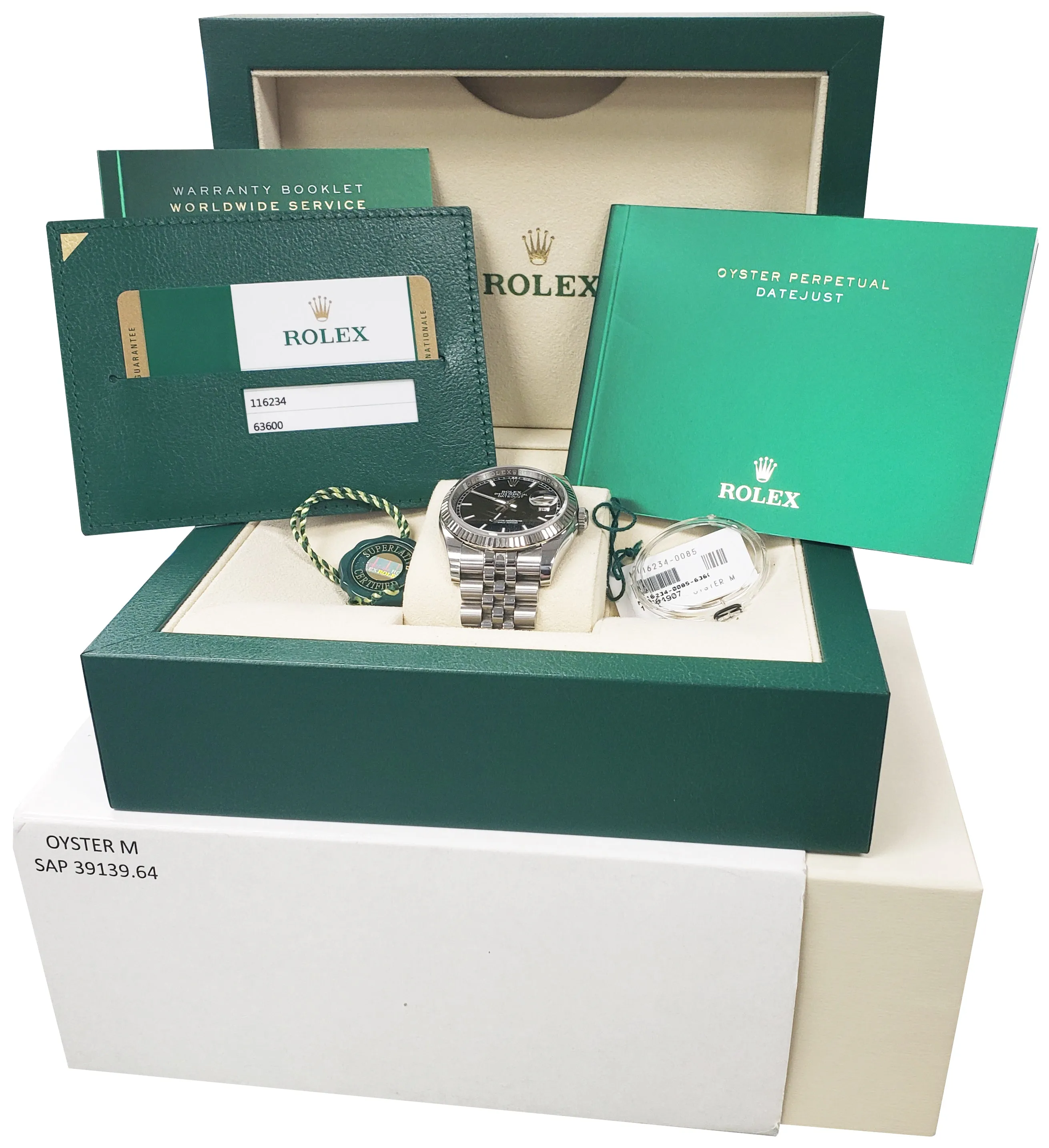 MINT 2017 Rolex DateJust Black 36mm RED ROULETTE Stainless Jubilee Watch 116234