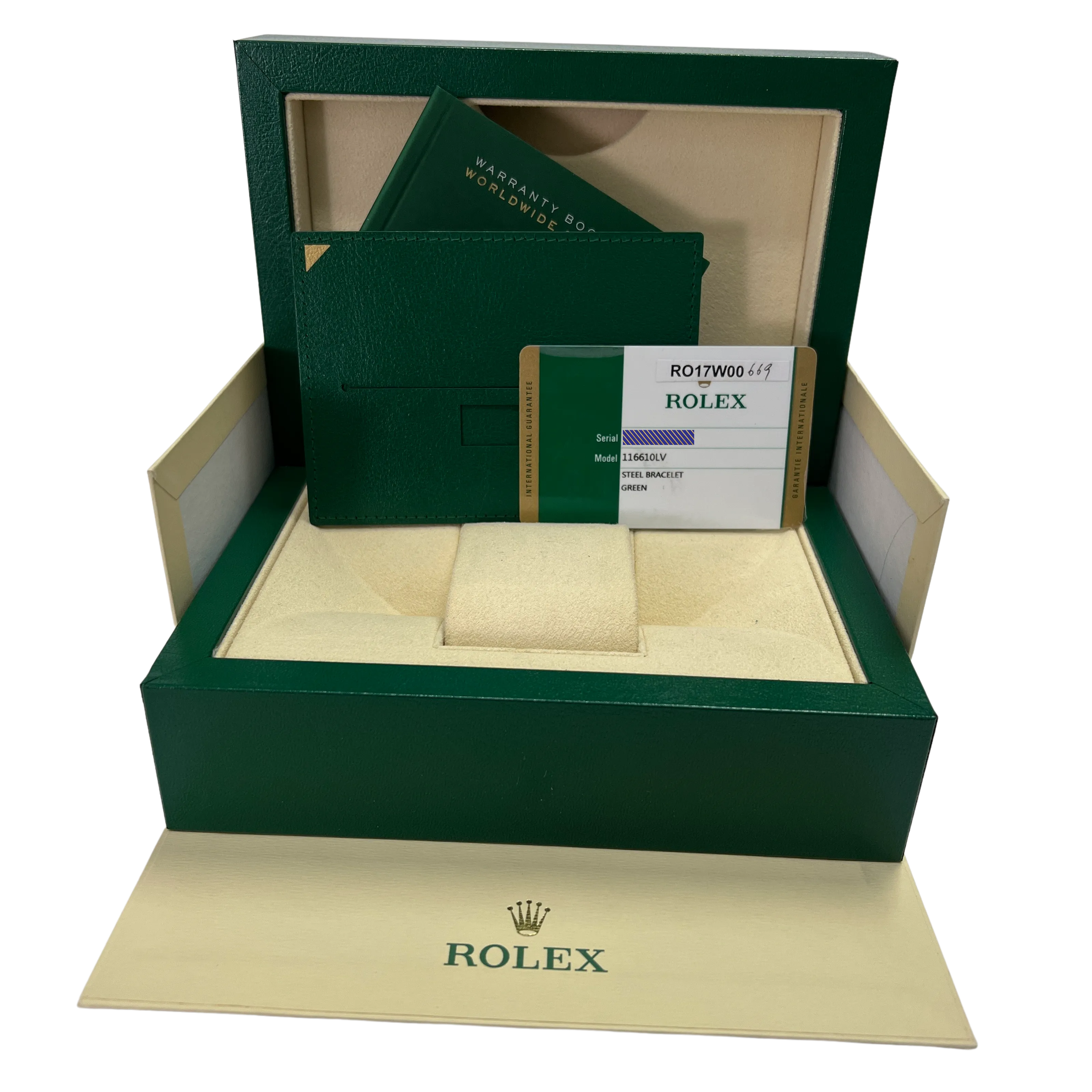 MINT 2017 Rolex Submariner HULK Green Ceramic Stainless 40mm Watch 116610 LV