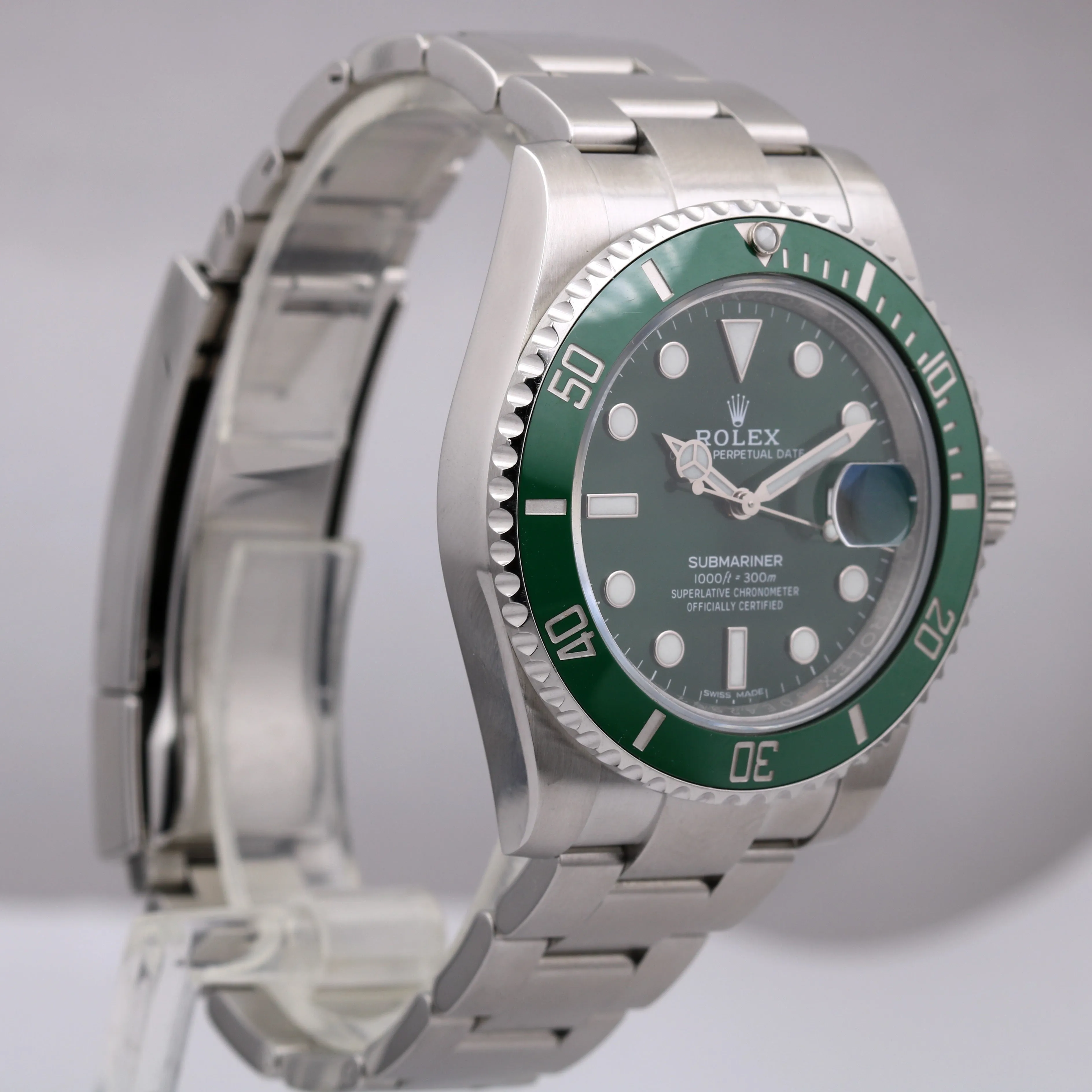 MINT 2017 Rolex Submariner HULK Green Ceramic Stainless 40mm Watch 116610 LV