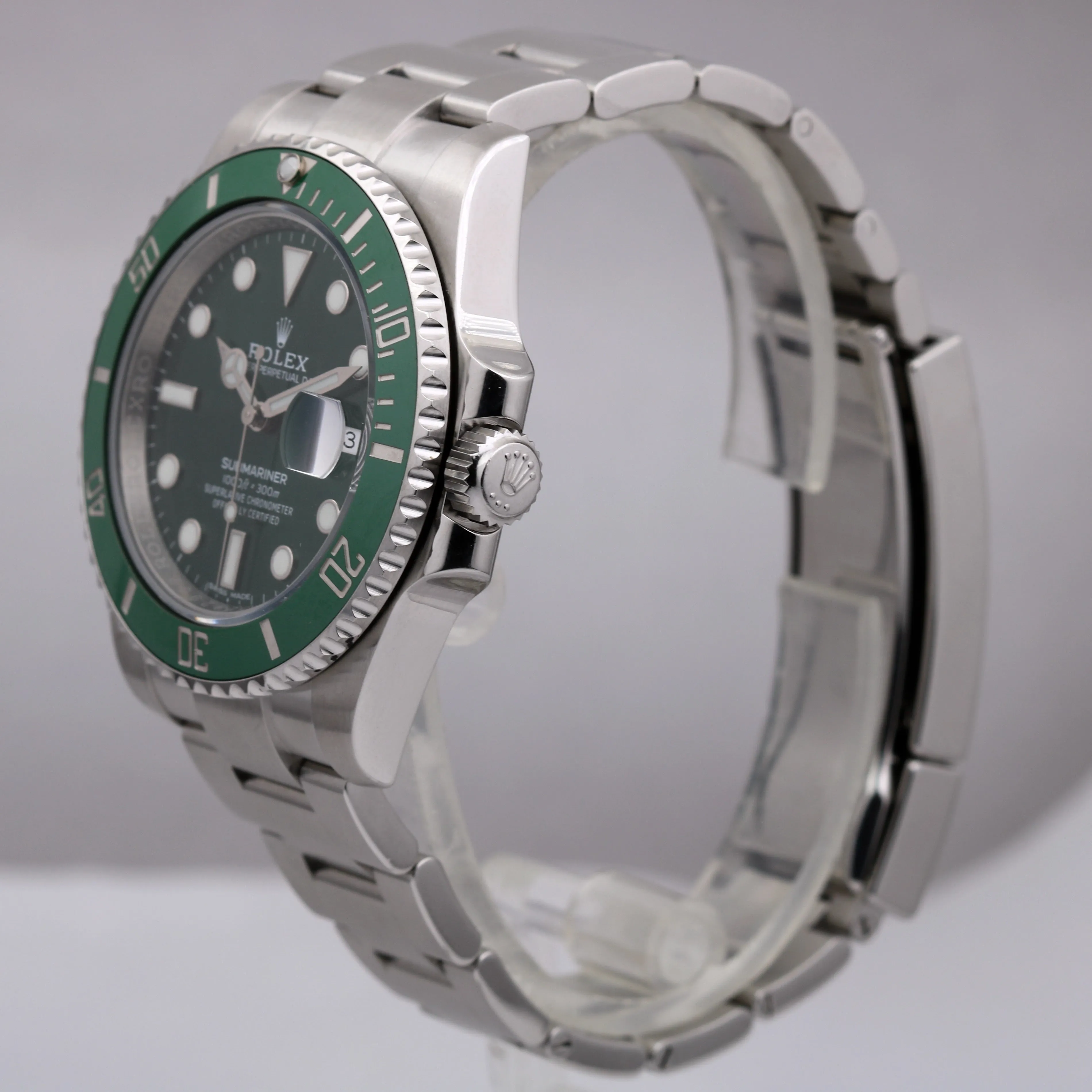 MINT 2017 Rolex Submariner HULK Green Ceramic Stainless 40mm Watch 116610 LV