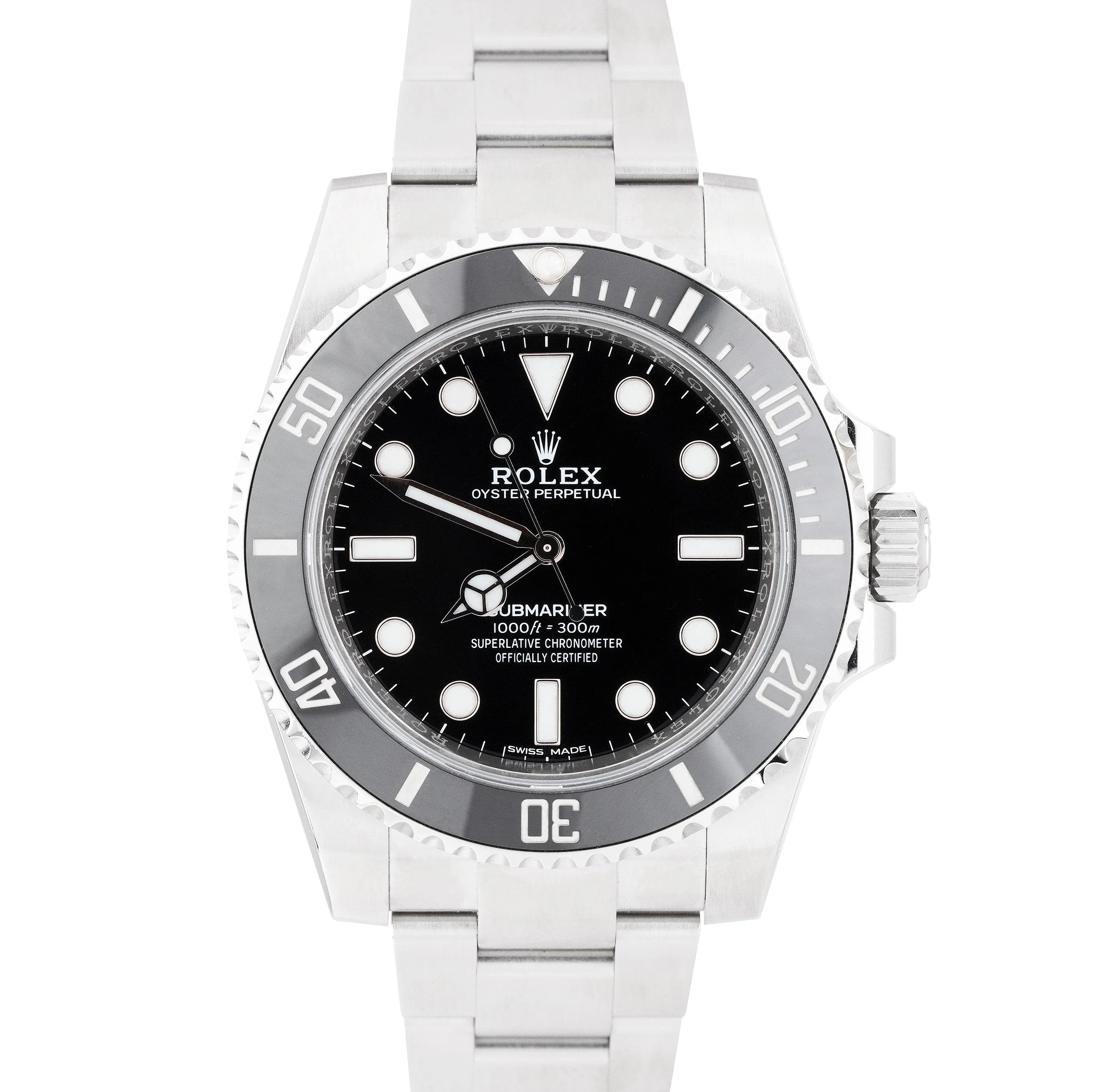 MINT 2017 Rolex Submariner No-Date Stainless Steel 40mm Ceramic Watch 114060
