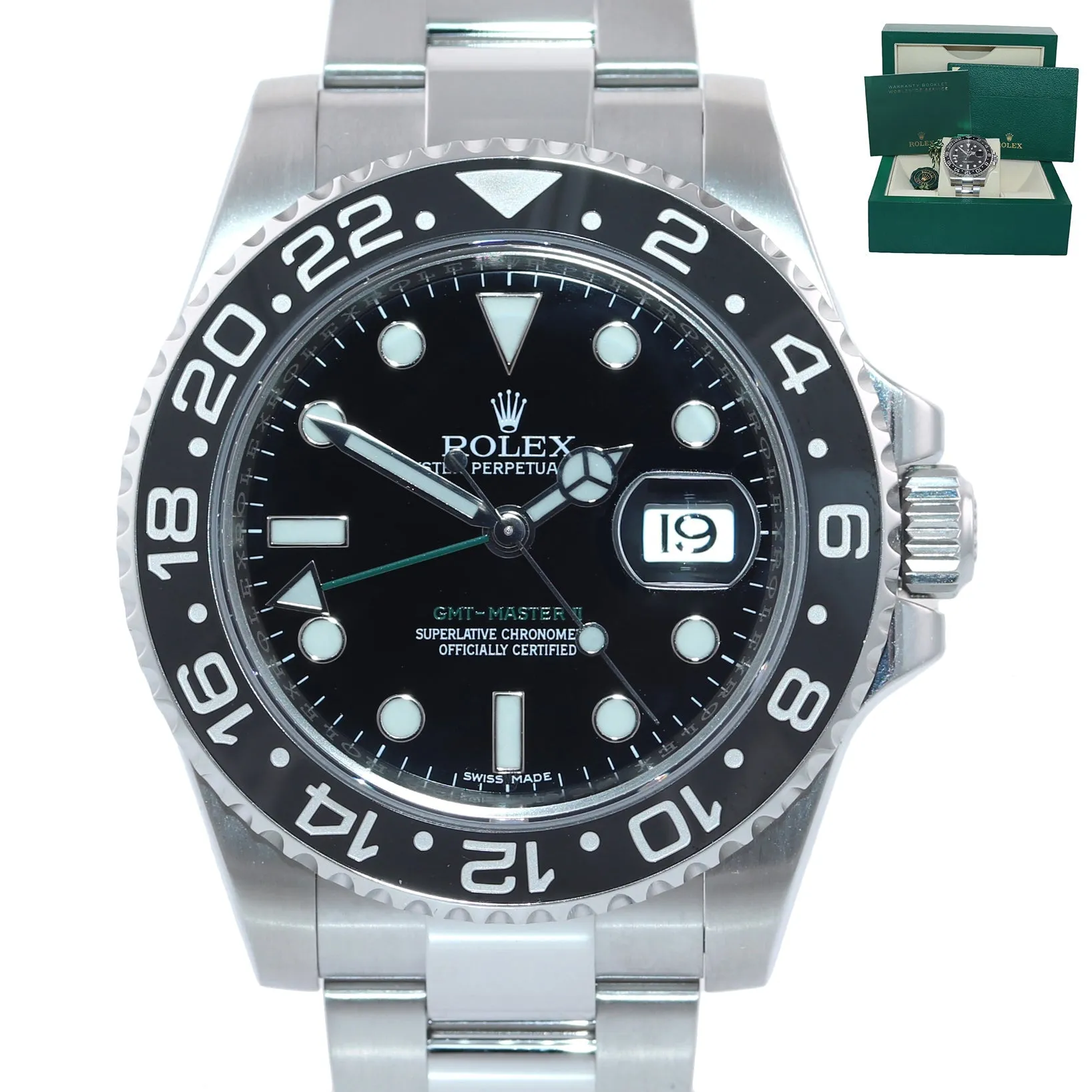 MINT 2018 Rolex GMT Master II 116710 Steel Ceramic Black Dial 40mm Watch Box
