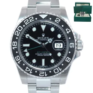 MINT 2018 Rolex GMT Master II 116710 Steel Ceramic Black Dial 40mm Watch Box